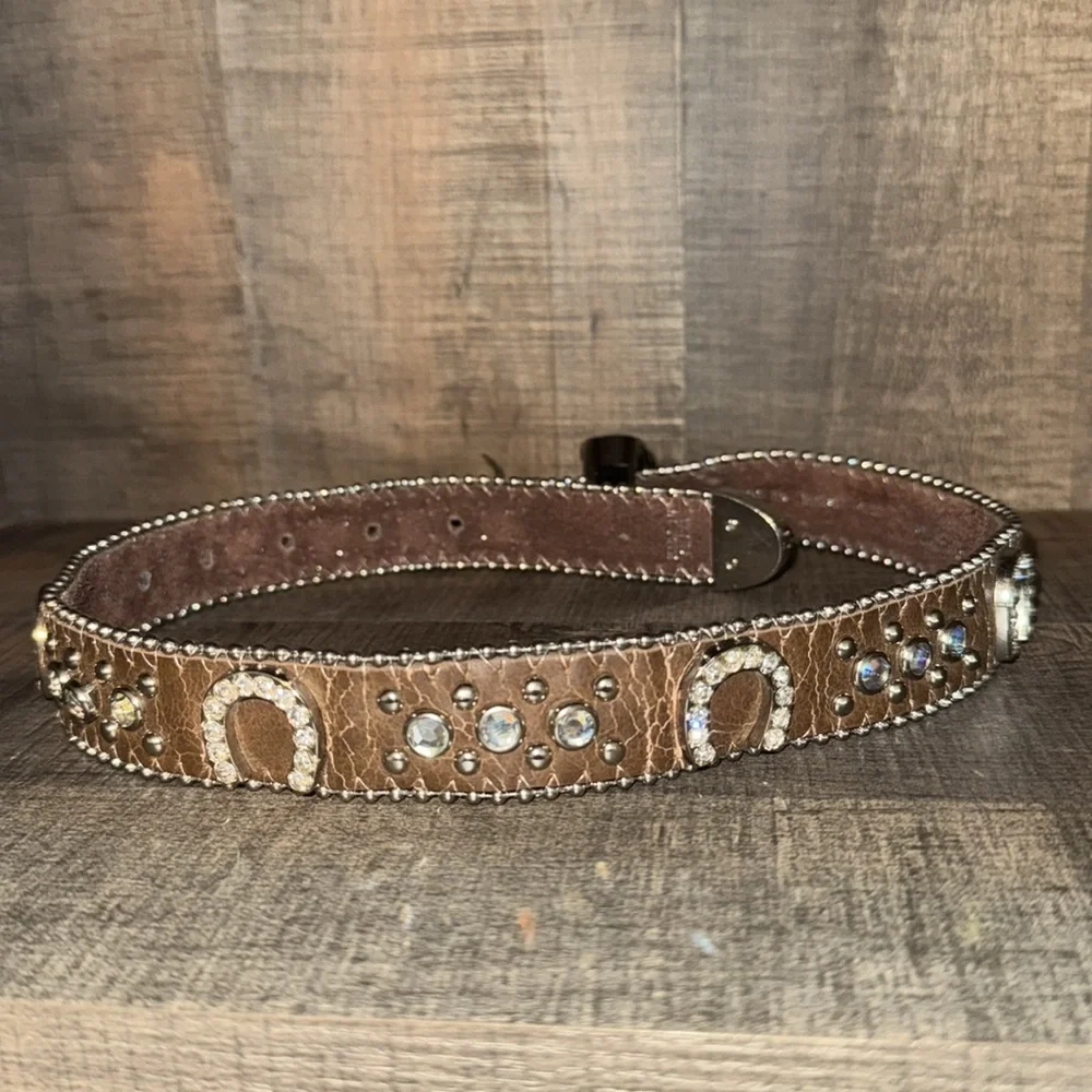 NOCONA ‎ Rhinestone Studded Belt-size 22